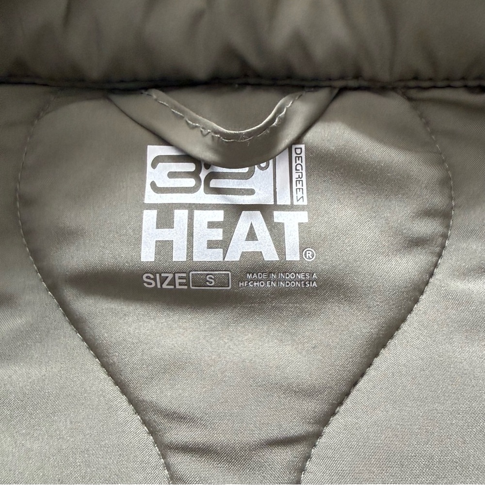 32 Degrees Heat Womens Tea Leaf Khaki Olive Green Quilted Jacket Size S - Picture 9 of 10